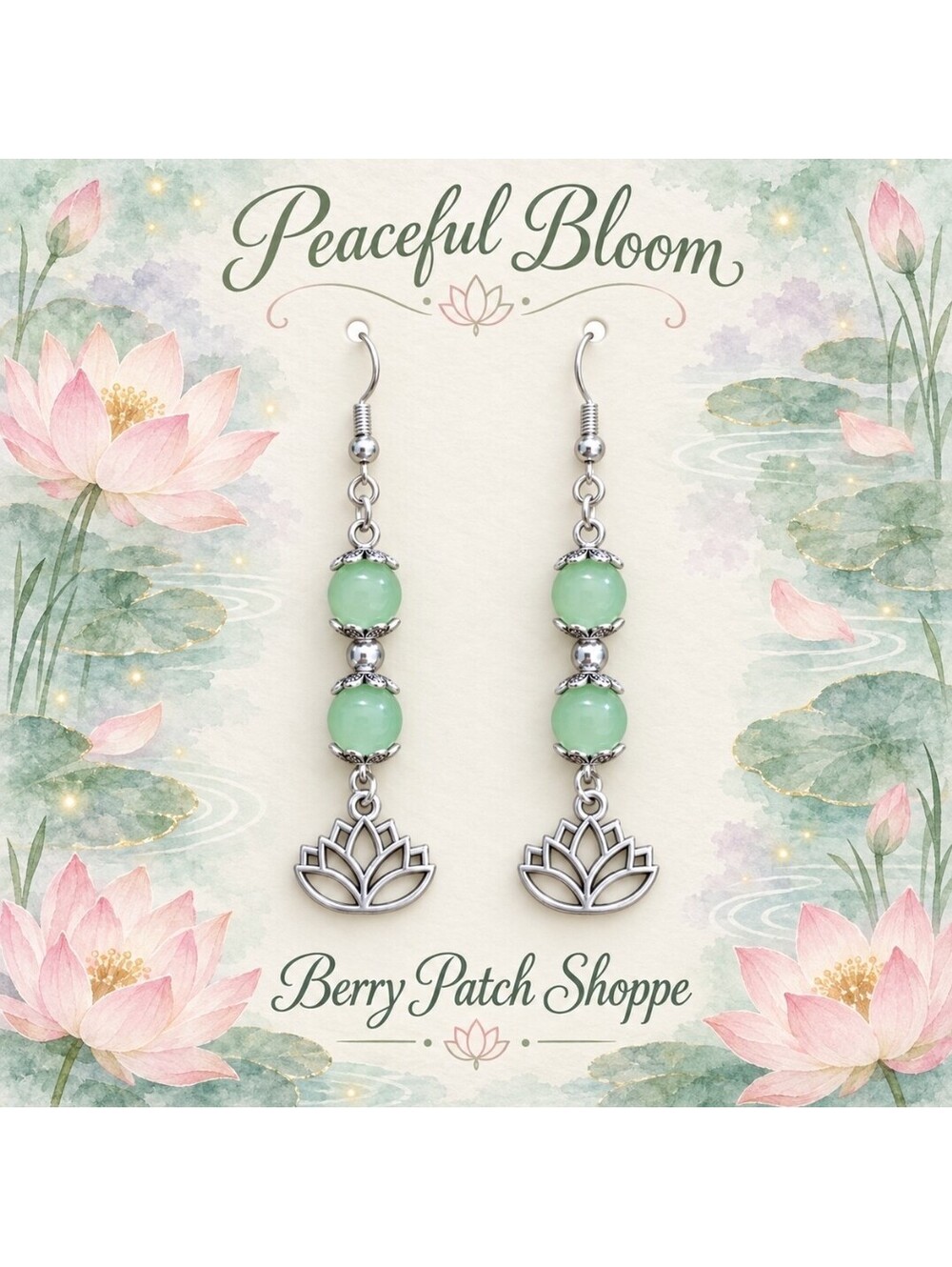 Lotus Flower Tranquility Serenity Earrings